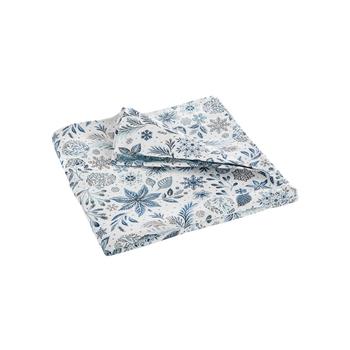 Visuel 1 du produit Nappe carrée en coton et polyéthylène blanche à fleurs bleues Givre - 150 x 150 cm