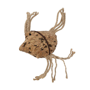 Visuel 1 du produit Jouet pour chat poisson en liège avec corde 9x7 cm
