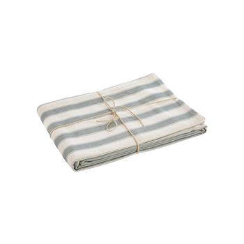 Visuel 1 du produit Nappe en coton écru à rayures bleues Noblesse - 250 x 150 cm