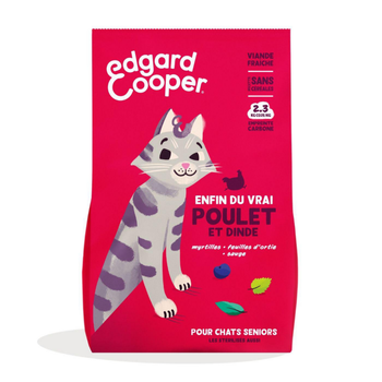 Visuel 1 du produit Croquettes pour chat senior au poulet et à la dinde sans céréales Edgard & Cooper - 2 kg