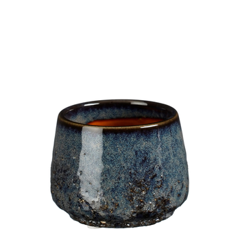 Visuel 1 du produit Mylo pot rond coloris bleu en céramique - Ø 8,5 x 7 cm