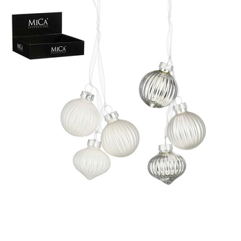 Visuel 1 du produit Grappe de 3 décorations à suspendre en verre argenté - Ø 3,5 cm