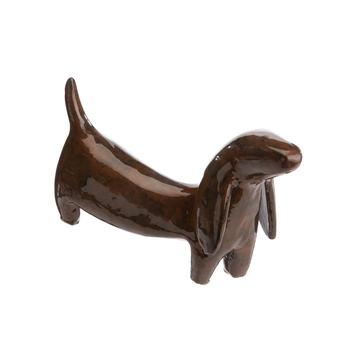 Visuel 1 du produit Basset décoratif en aluminium brun émaillé - 23 x 6,5 x 15,5 cm