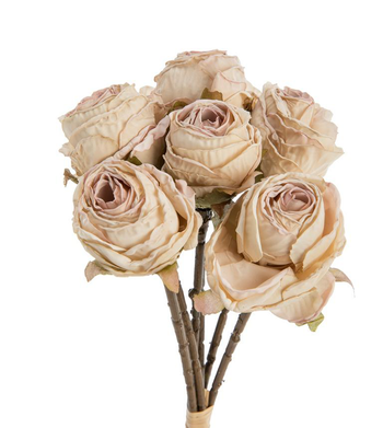 Visuel 1 du produit Fleur artificielle en papier 6 renoncules coloris blanc - H 28