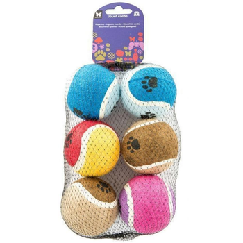 Visuel 1 du produit Filet de 6 balles de tennis colorées pour chien Ø 6,5 cm