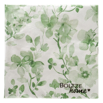 Visuel 1 du produit Serviettes en papier vert et blanc Kate x20 - 16,5 x 16,5 cm