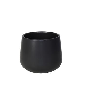 Visuel 1 du produit Cache-pot en céramique modèle 620-15 coloris anthracite - Ø 13,5 x H 13 cm