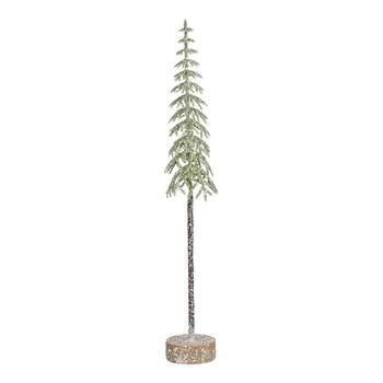 Visuel 1 du produit Sapin décoratif vert givré en PVC grand modèle - Ø 7 x H 36 cm