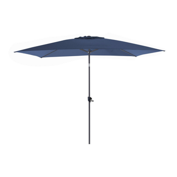 Visuel 1 du produit Parasol gris et bleu à manivelle inclinable Proloisirs - 3 x 2 m
