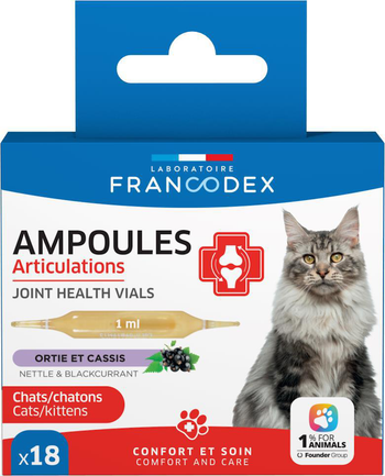 Visuel 1 du produit Ampoules articulations pour chat et chaton ortie et cassis Francodex - x 18 de 1 ml