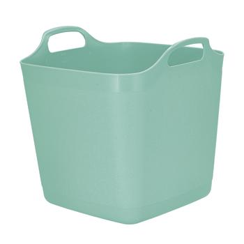 Visuel 1 du produit Lot de 3 paniers souples carrés coloris vert en plastique - 25 L