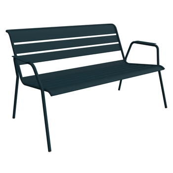 Visuel 1 du produit Banquette lounge Monceau coloris bleu en acier Fermob - 132 x 82 cm