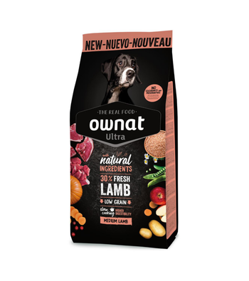 Visuel 1 du produit Croquettes pour chien medium à l'agneau Ownat Ultra - 12 kg