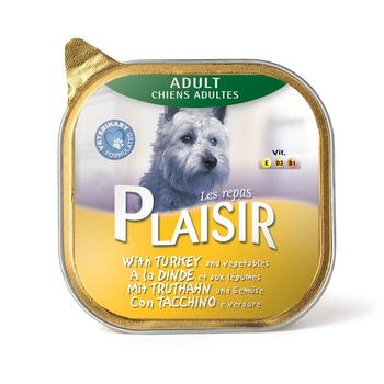 Visuel 1 du produit Terrine à la dinde Plaisir pour chien en barquette 150 g