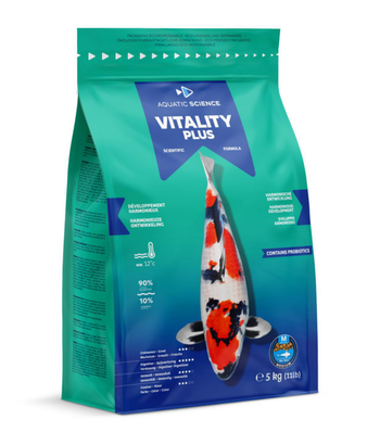 Visuel 1 du produit Nourriture complète et nutritive pour koïs de minimum 15 cm de long Aquatic Science Vitality Plus - Taille M sac de 5 kg