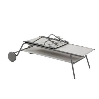 Visuel 1 du produit Bain de soleil Miami II haut Lafuma coloris gris structure en acier et toile en Batyline®- 80 x 186 x 90 cm