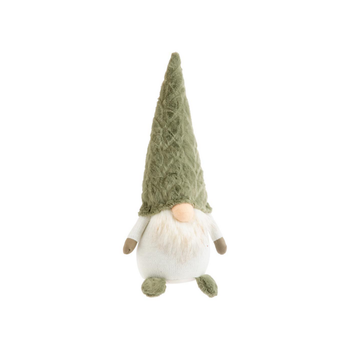 Visuel 1 du produit Gnome blanc assis avec bonnet vert Gus - 50 cm