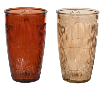 Visuel 1 du produit Verre coloré en verre recyclé strié - Ø 8 x H 13 cm