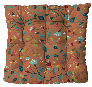 Visuel 1 du produit Assise de fauteuil matelassée en polyester/coton coloris terra Cap Apolline - 46 x 46 x 9 cm