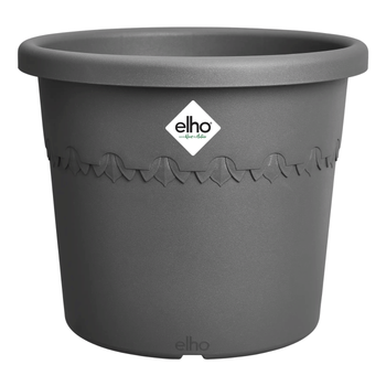 Visuel 1 du produit Pot en plastique recyclé gris anthracite Elho Algarve Cilindro - Ø 34,5 x H 29 cm
