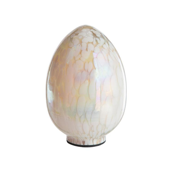 Visuel 1 du produit Œuf décoratif en verre moucheté beige et blanc - Ø 11 x H 18 cm