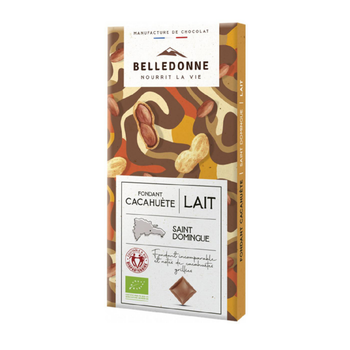 Visuel 1 du produit Tablette au chocolat au lait fondant et cacahuète Belledonne - 80 g