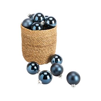 Visuel 2 du produit Ensemble de 20 boules en verre brillant et mat bleu nuit - Ø 6 cm