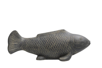 Visuel 1 du produit Décoration pour jardin aquatique coloris noir en pierre reconstituée figurine poisson SEDA - 60 cm