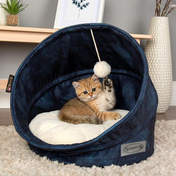 Visuel 1 du produit Grotte pour chat bleu Kensington Scruffs – Taille 44 x 44 x 48 cm