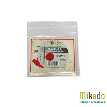 Visuel 1 du produit Lot de 3 étiquettes "tomate" coloris blanc en plastique - 12 x 1 x 14 cm