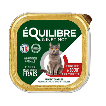 Visuel 1 du produit Pâtée pour chat stérilisé au bœuf et aux courgettes Équilibre & Instinct - 85 g