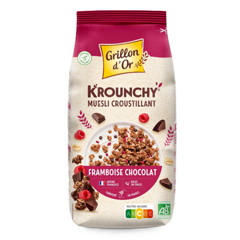 Visuel 1 du produit Céréales krounchy saveur framboise chocolat bio Grillon d'Or - 450 g