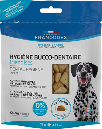 Visuel 1 du produit Friandises dentaires pour chien au canard Francodex - 70 g