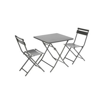 Visuel 2 du produit Chaise de jardin pliante Clivia coloris gris anthracite en acier - 50,5 x 42 x 84 cm