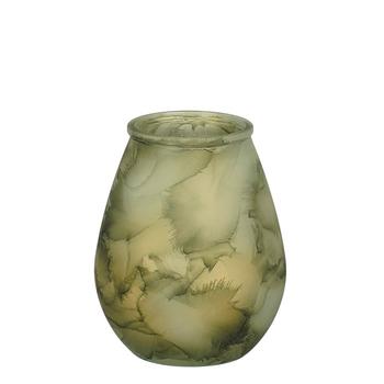 Visuel 1 du produit Vase en verre recyclé vert à effet marbré Canea - Ø 19 x H 23 cm