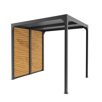 Visuel 1 du produit Pergola bioclimatique coloris gris en aluminium - 3,6 x 3 m