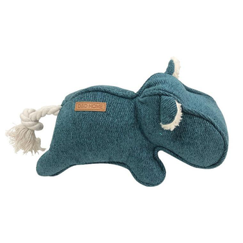 Visuel 1 du produit Jouet pour chien coloris bleu peluche hippopotame D&D Home Emmy - 30 x 14 x 15 cm