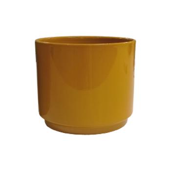 Visuel 1 du produit Cache-pot en céramique coloris jaune ocre Oslo Seventies - Ø 22 x H 19 cm