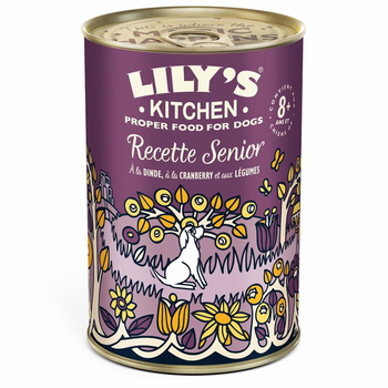 Visuel 1 du produit Aliment humide pour chien à la dinde, cranberries et légumes Lily’s Kitchen Recette senior - 400 g