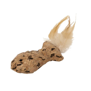 Visuel 1 du produit Jouet pour chat poisson en liège avec plume 17x5 cm