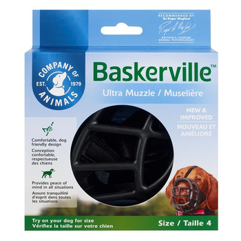 Visuel 1 du produit Muselière pour chien noire caoutchouc thermoplastique Baskerville Ultra – Taille 4