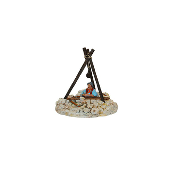 Visuel 1 du produit Personnage de crèche de Noël puisatier Santons Escoffier - 13,6 x 12,2 x 13,9 cm