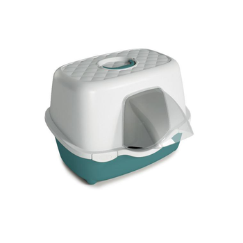 Visuel 1 du produit Maison de toilette pour chat verte avec auvent Zolux Smart - 54,4 x 56 x 39 cm