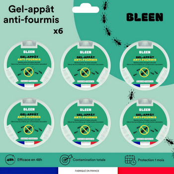 Visuel 1 du produit Gel appât anti-fourmis effet radical en 48h Bleen - 6 boîtes