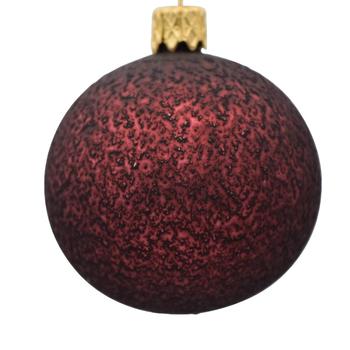 Visuel 1 du produit Boule de Noël en verre bordeaux et or - Ø 6 cm