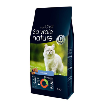 Visuel 1 du produit Croquette pour chat stérilisé au saumon Sa vraie nature - 5 kg