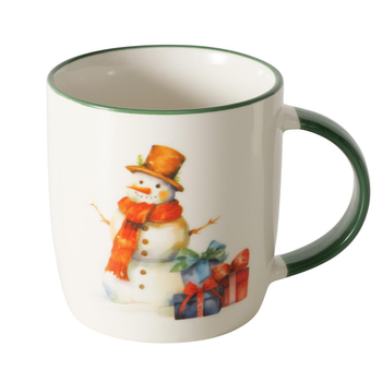 Visuel 1 du produit Mug blanc en céramique motif bonhomme de neige Navis - Ø 8,5 x 9 cm