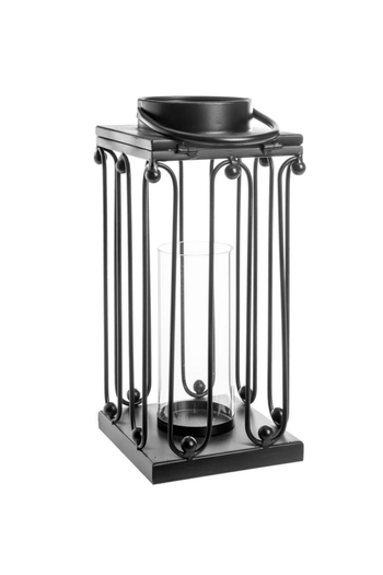 Visuel 1 du produit Lanterne en métal arabesques coloris noir grand modèle