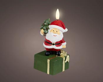 Visuel 1 du produit Bougie LED en cire avec mèche forme Père Noël - 6 x 6 x 4 cm