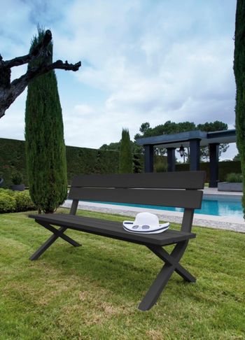 Visuel 1 du produit Banc de jardin en aluminium graphite - PROLOISIRS Crossway